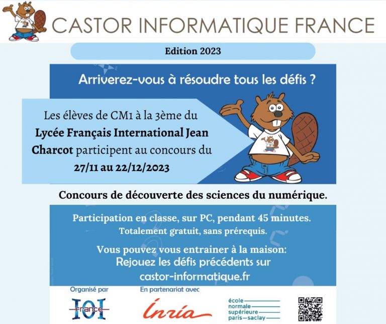 L’édition 2023 du Castor informatique France au LFI Jean Charcot