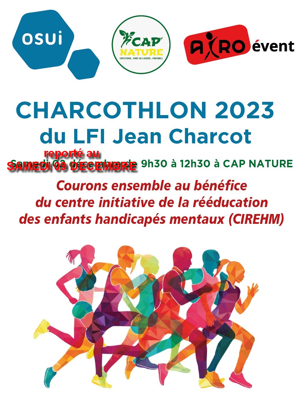CHARCOTHLON 2023-REPORTE AU SAMEDI 09 DECEMBRE 2023 – PARCOURS
