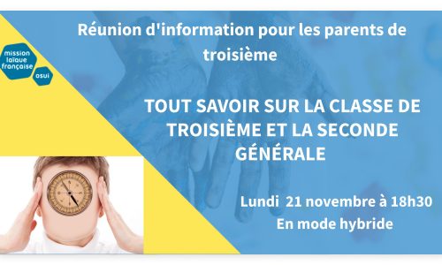 Réunion d’information pour les parents de troisième